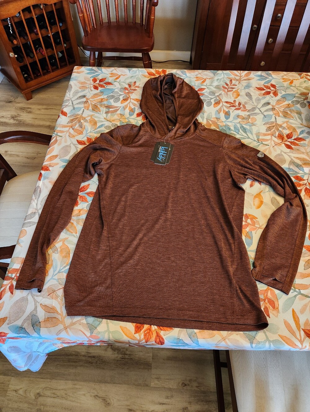Kuhl Men's Lightweight Hooded Pullover in Rust Brown - NWT - Small